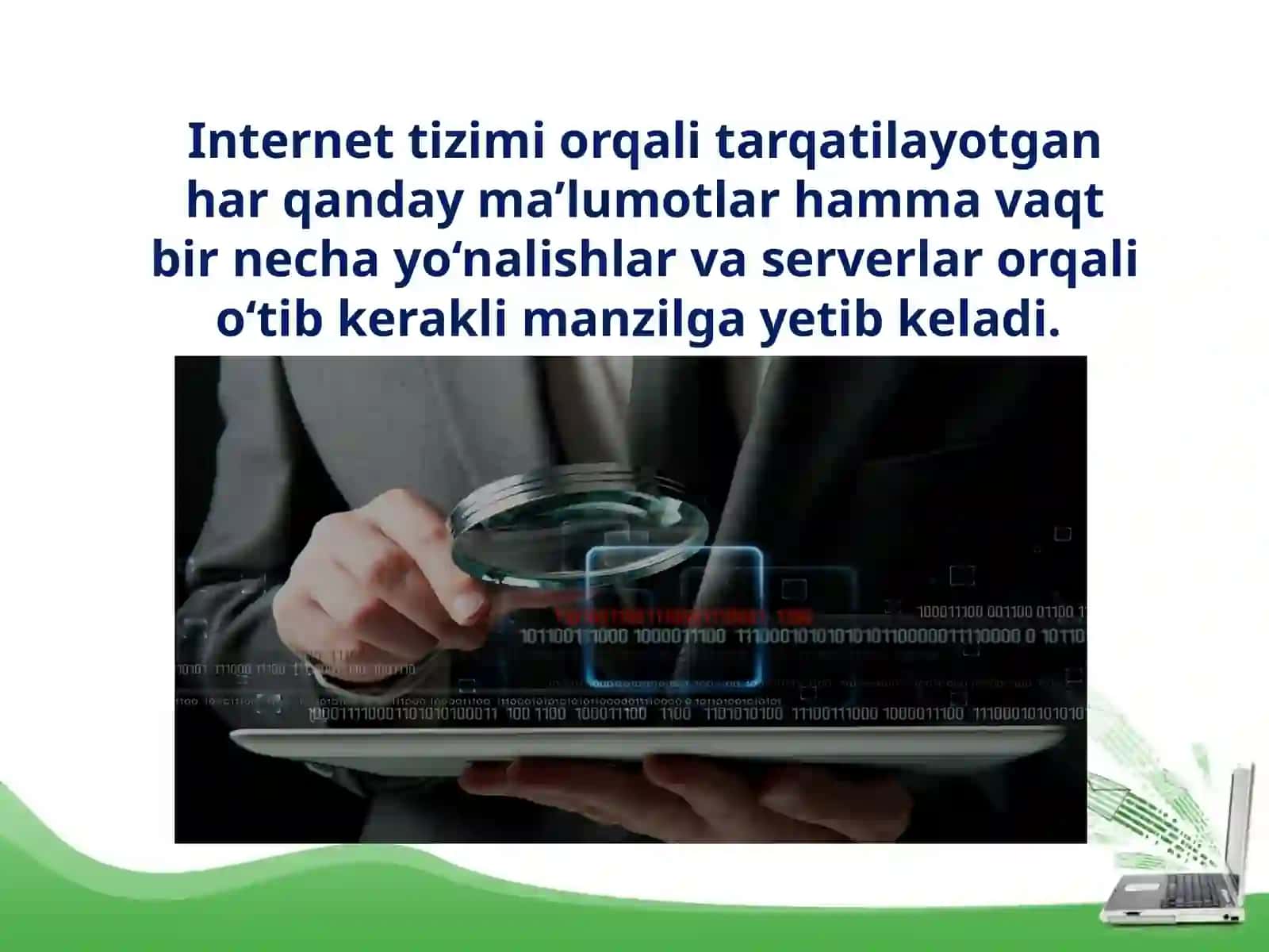 11-sinf Informatika Internetda saqlanayotgan axborot manbalarining xavfsizligi muammolari 2