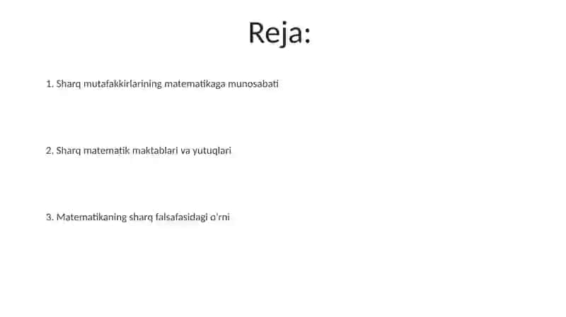 Sharq mutafakkirlarining matematikaga oid qarashlari 2