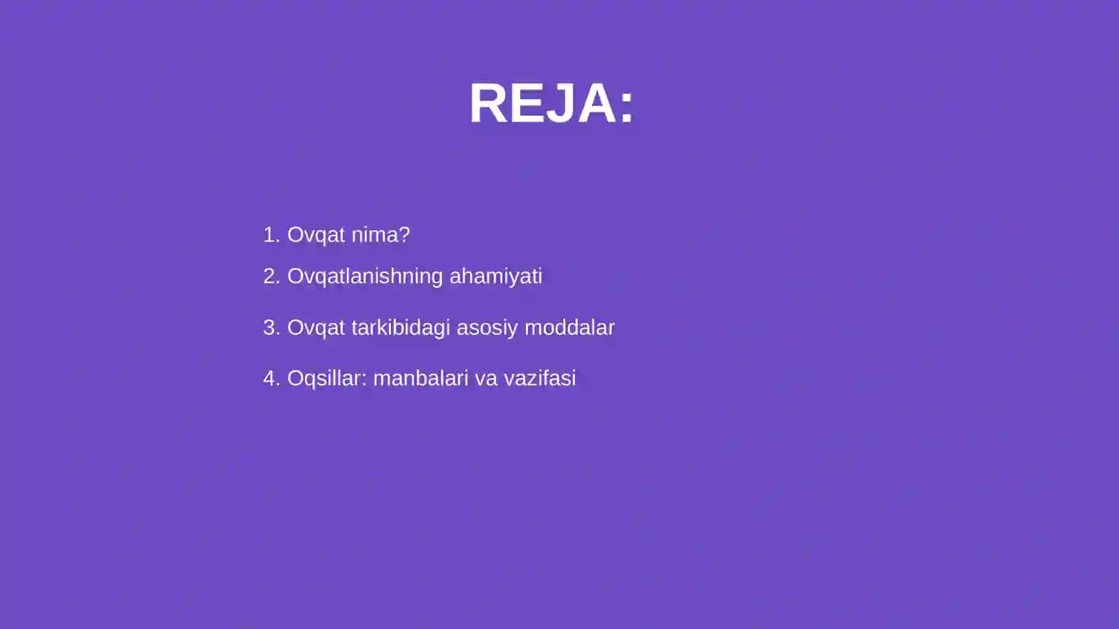Ovqat va uning tarkibi 2