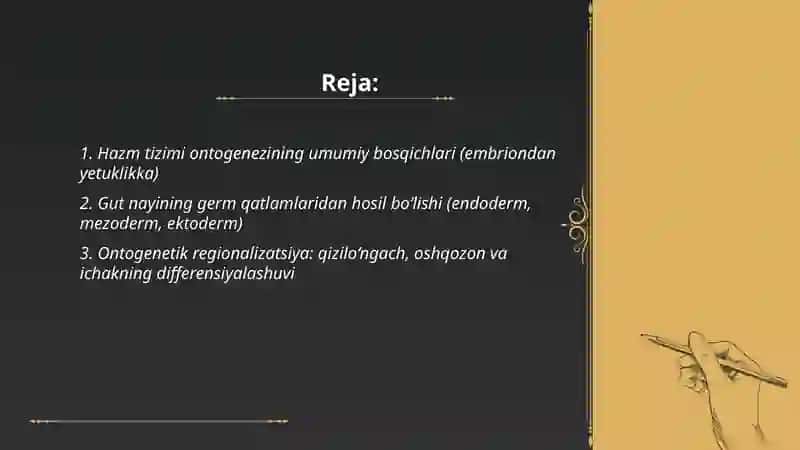 Hazm tizimi onto-filogenezi 2