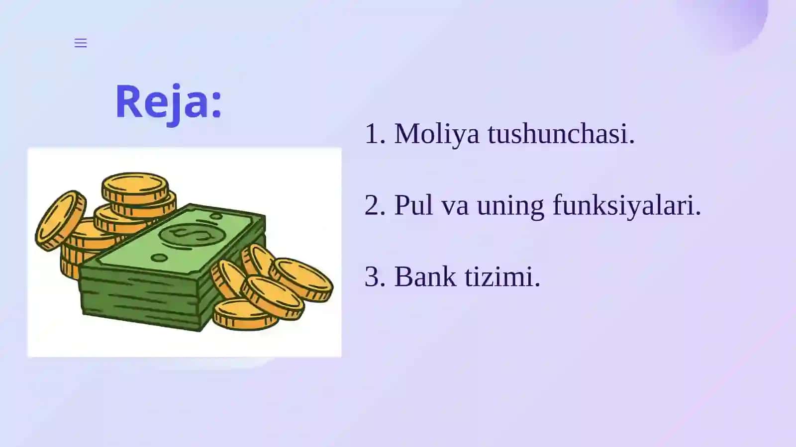 Moliya,pul va bank tizimi 2