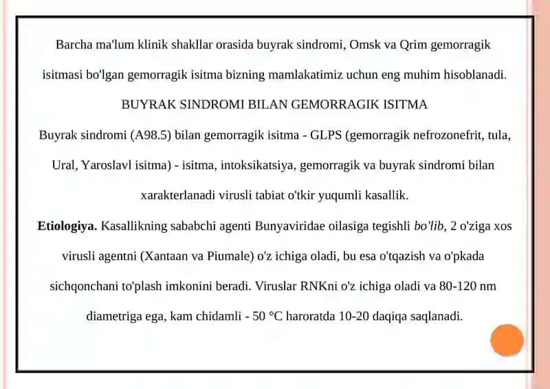 Gemorragikisitma Qo'zg'atuvchilari Patogenezi Labaratoriya Tashxisi 2