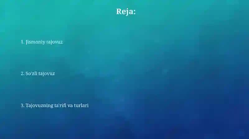 Jismoniy tajovuz 2