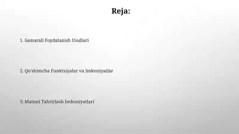 Microsoft Word matn muharriri 2