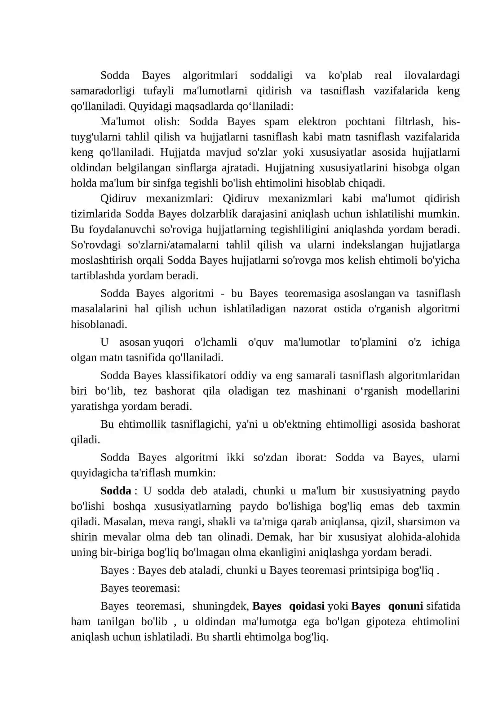 Axborotni izlash va ajratishda Sodda Bayes algoritmlari 2