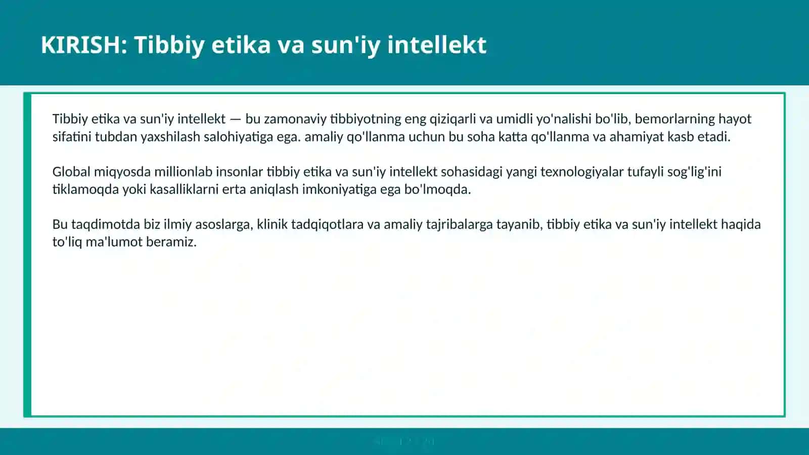 Tibbiy Etika va Sun'iy Intellekt 2