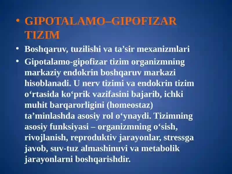 Gipotalamo-gipofizar tizim 2