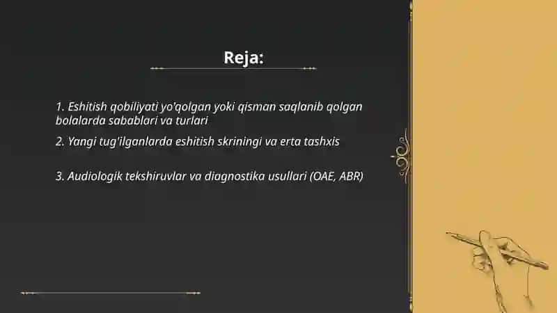 Eshitish qobiliyati yo'qolgan yoki qisman saqlanib qolgan bolalarda sabablari va turlari 2