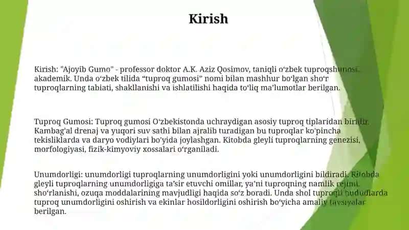 Tuproq Gumosi Va Unumdorligi 2