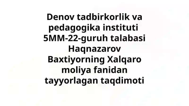 Xalqaro Valyuta Fondi (XVF) ta'limi 2