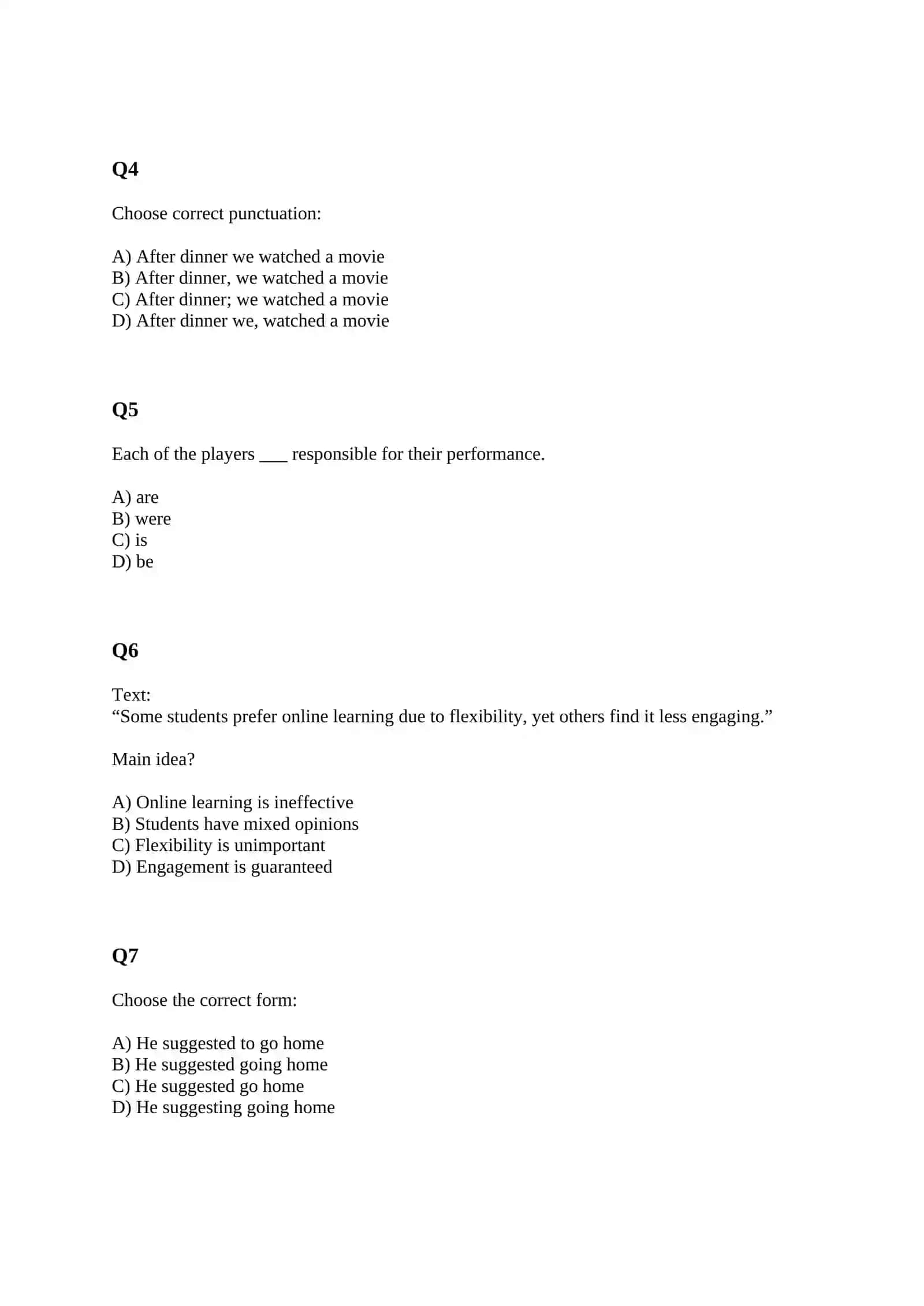 SAT STYLE TEST WITH ANSWERS 2