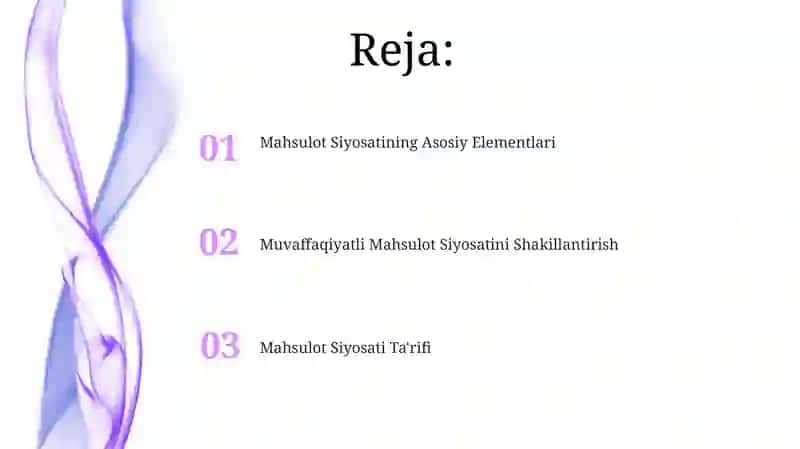 Mahsulot Siyosatining Asosiy Elementlari 2