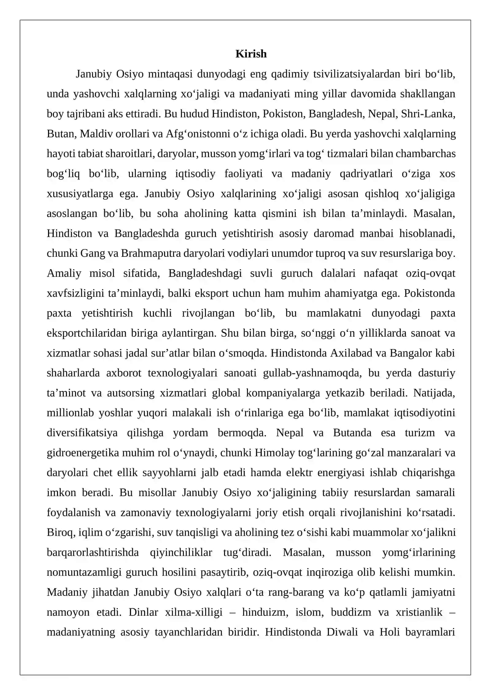 Janubiy Osiyo xalqlari xoʻjaligi va madaniyati 2