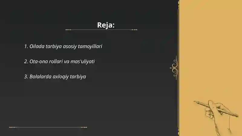 Oilada tarbiya asoslari 2