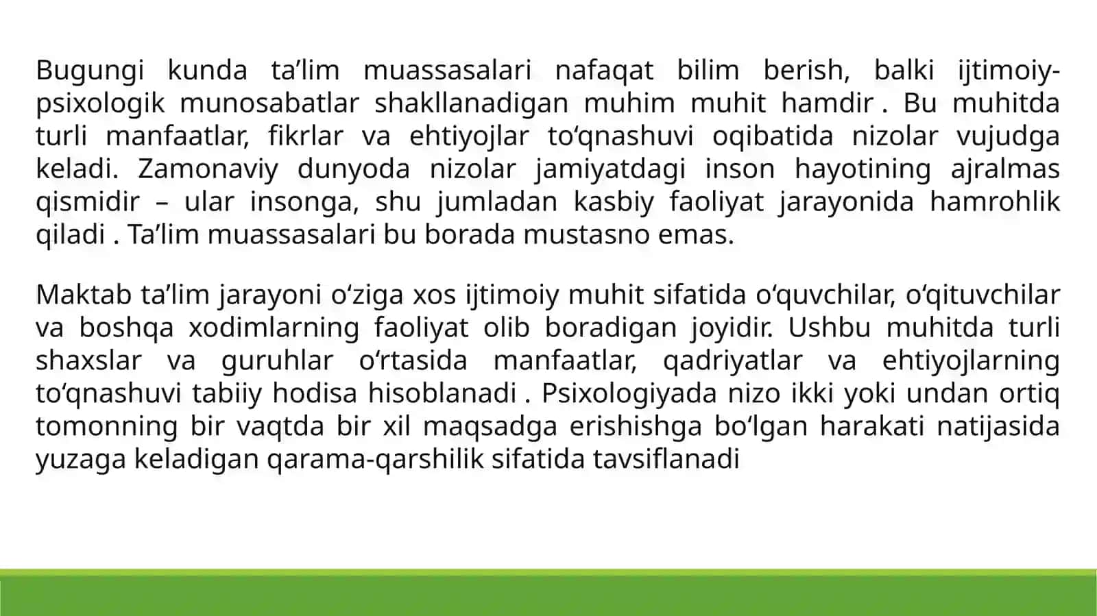 Pedagogik nizolarni bartaraf etish texnologiyasi 2