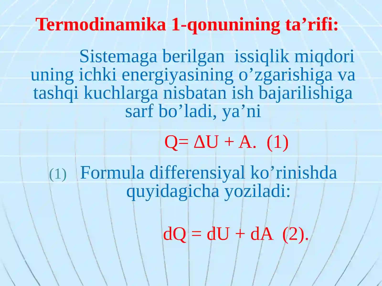 Termodinamika qonunlari va ularning tadqiqotini o'rganish 2