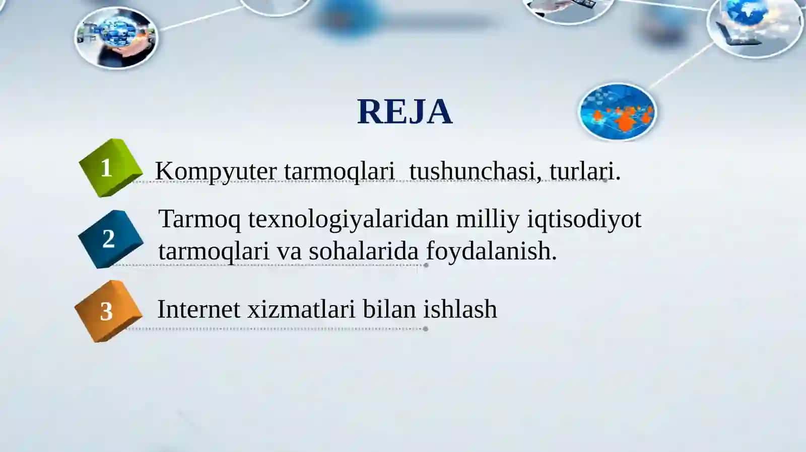 IQTISODIYOTSOHALARIDA TARMOQ TEXNOLOGIYALARIDAN FOYDALANISH REJA 2