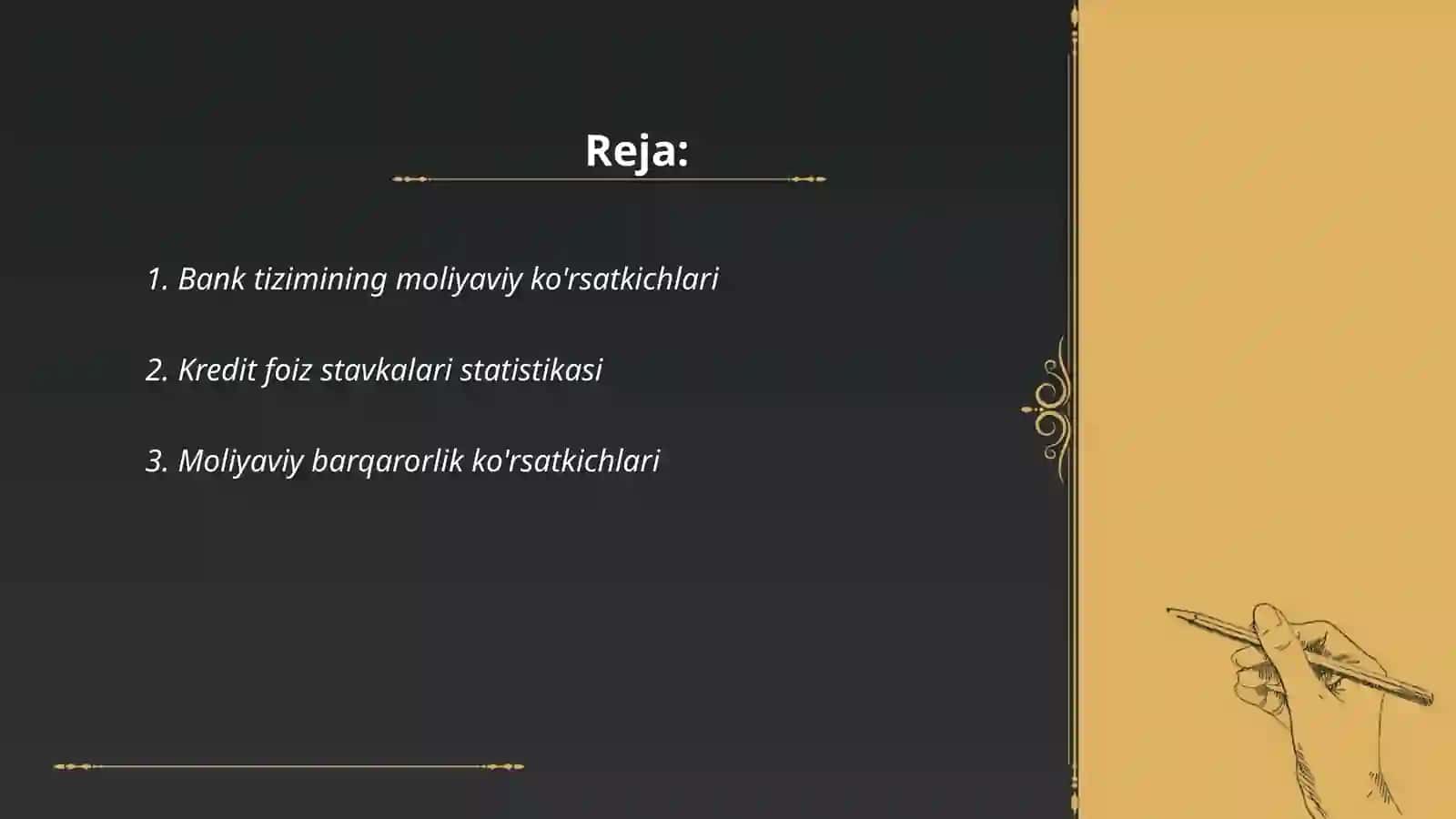 Moliya-kredit tizimi statistikasi 2