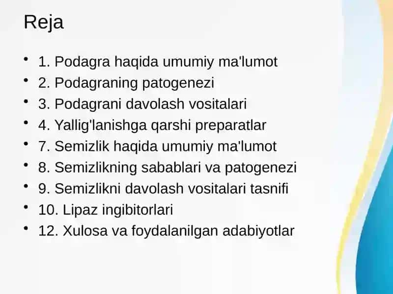 Podagra va Semizlikni Bartaraf Etuvchi Vositalar 2