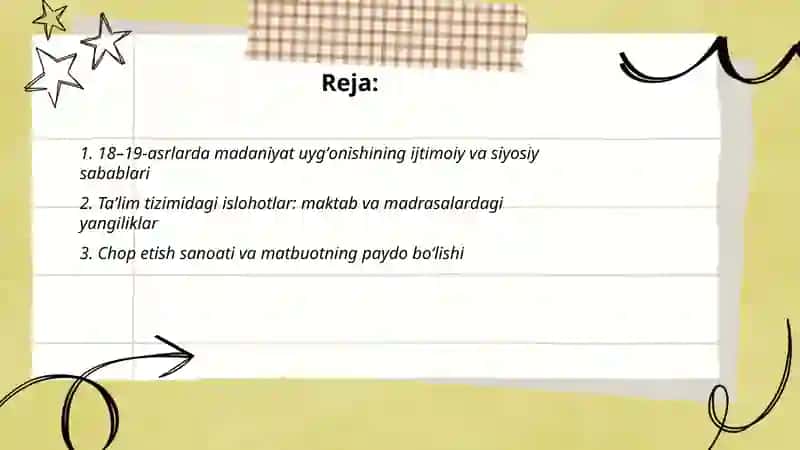 18–19-asrlarda madaniyat uygʻonishi 2