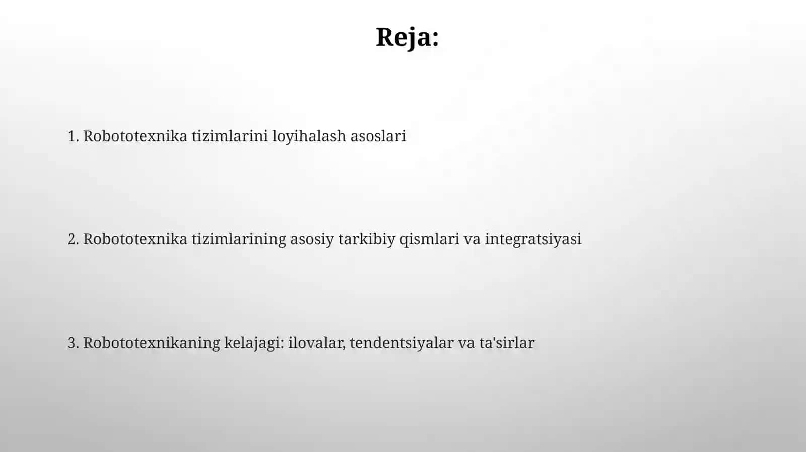 Robototexnik tizimlari loyhalash 2