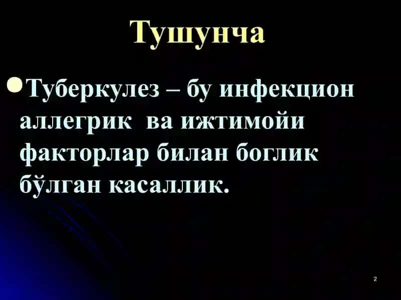 Туберкулез Касаллиги Ҳақида Таълимот 2