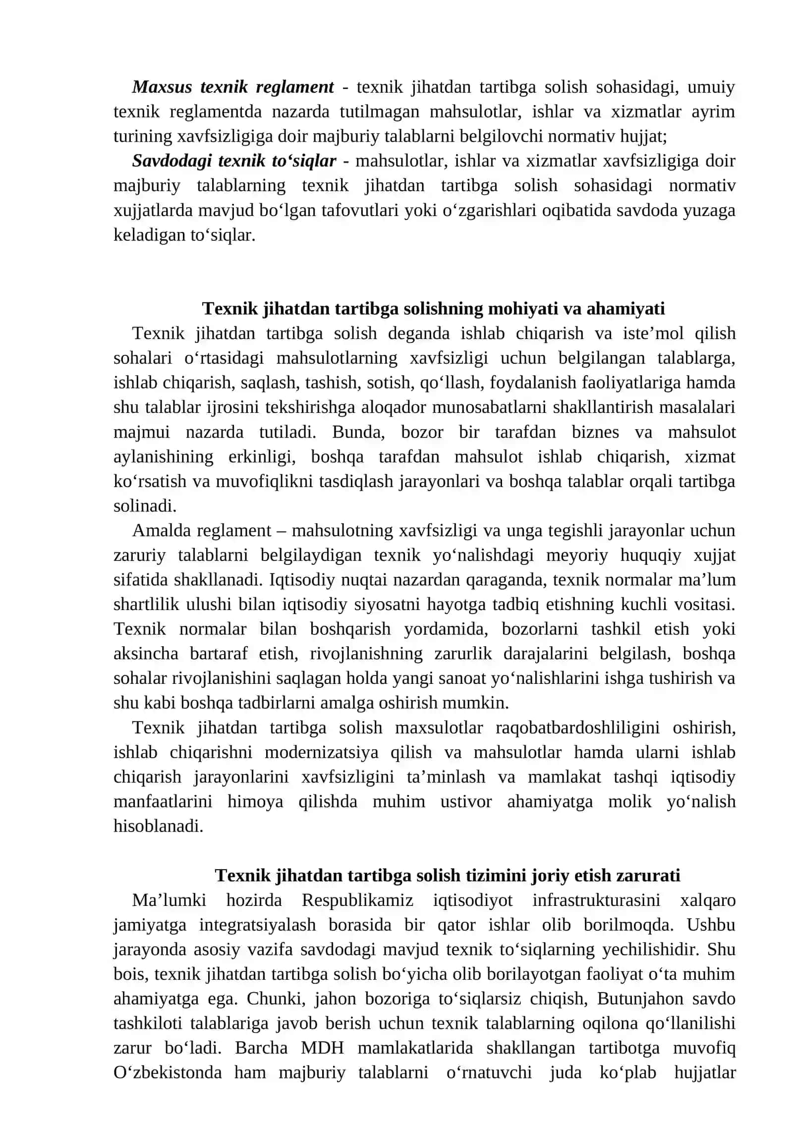 . TEXNIK JIXATDAN TARTIBGA SOLISH DAVLAT TIZIMI. 2