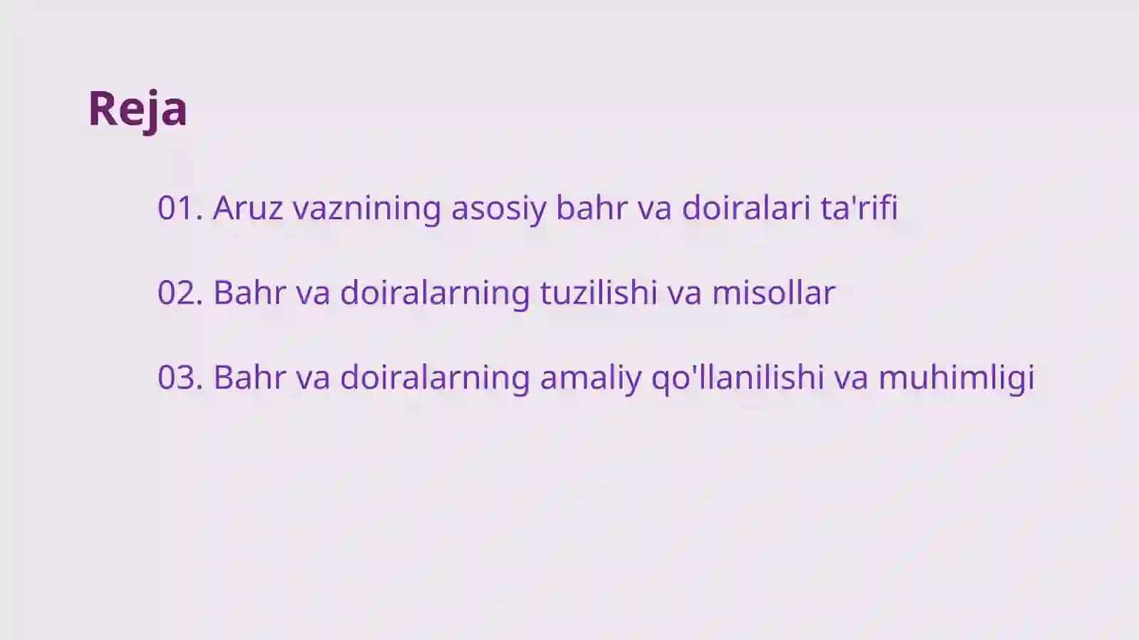 Aruz vaznida bahrlar va doiralar 2
