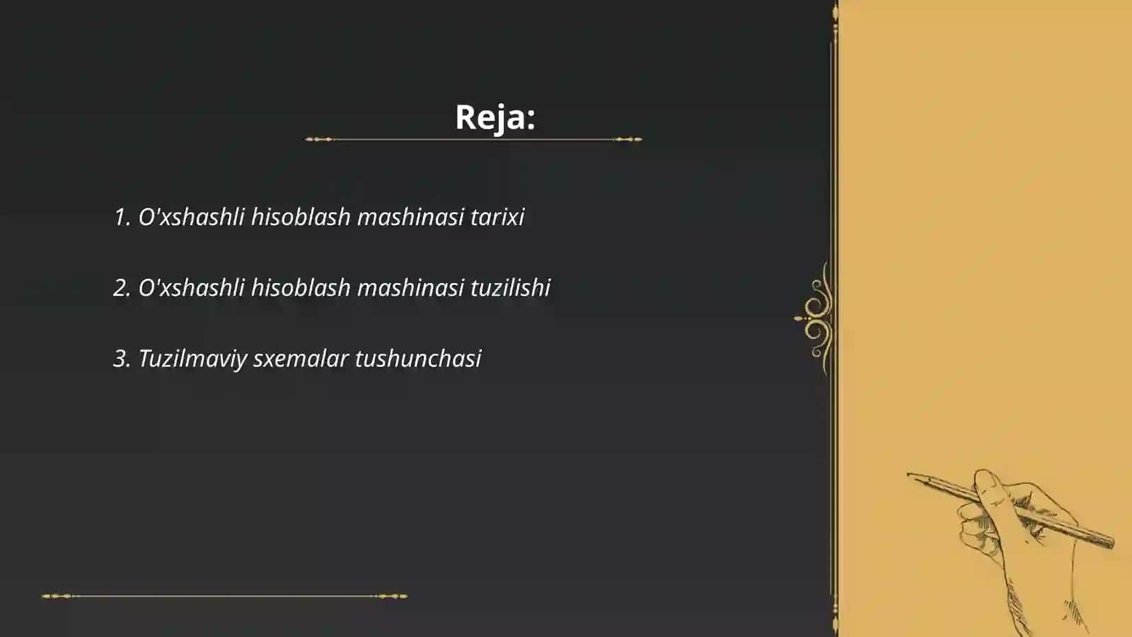 O'xshashli hisoblash mashinasi,uning tuzilmaviy sxemasi va unda yechiladigan masalalar 2