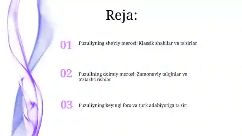 Fuzuliyning she'riy merosi: Klassik shakllar va ta'sirlar 2