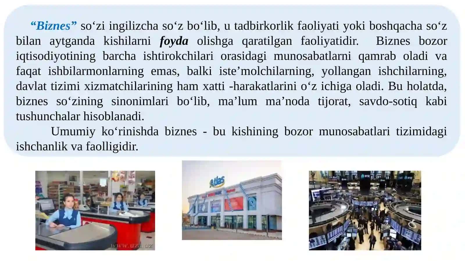 Tadbirkorlikning turlari 2