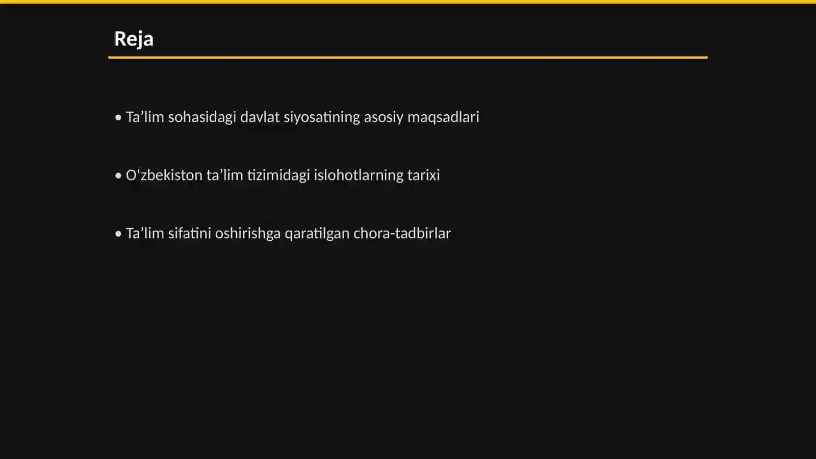 Taʼlim sohasidagi amalga oshirilayotgan davlat siyosatining asosiy tamoyillari 2