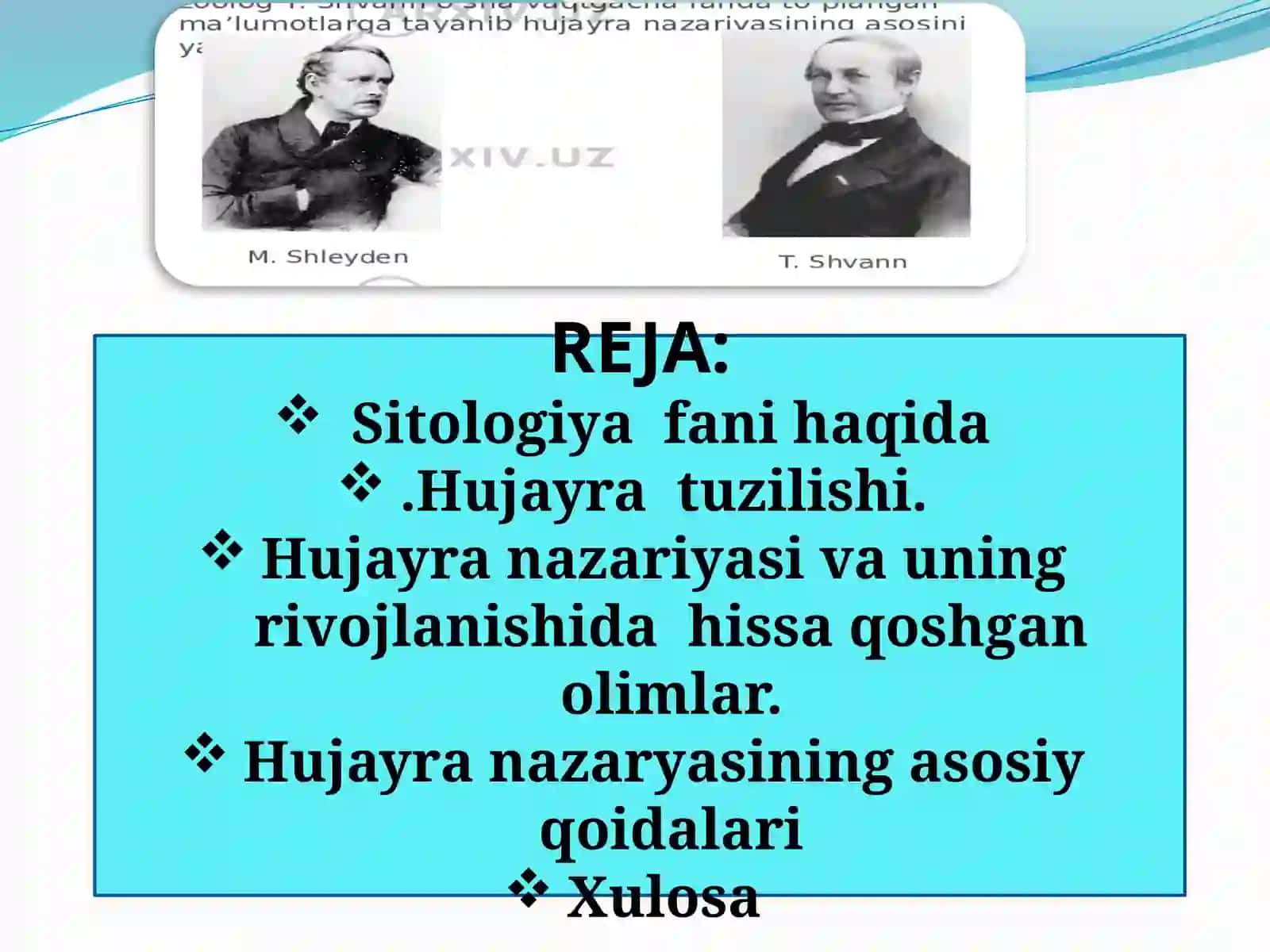 Hujayrani o‘rganishtaruixi va hujayra nazariyasi 2