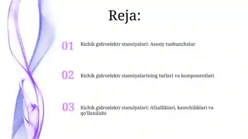 Kichik gidroelektr stansiyalari faniga kirish 2