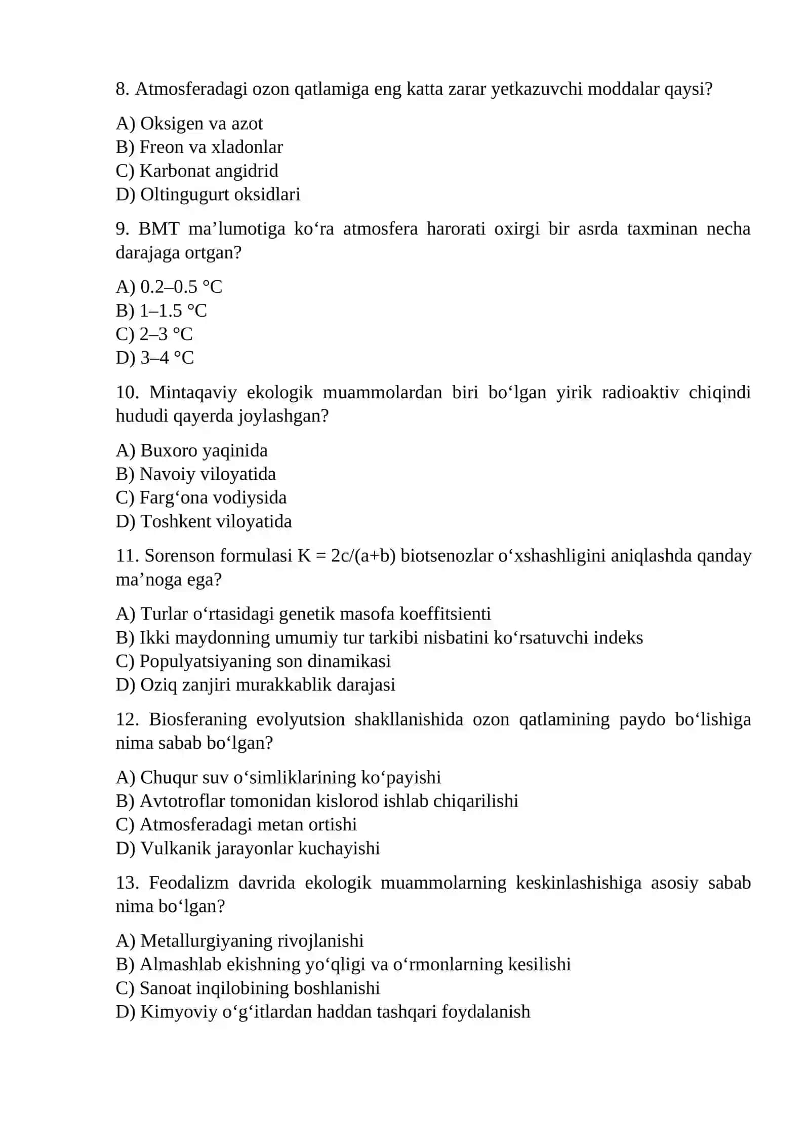 Ekologiya fanining asosiy tushunchalari 2