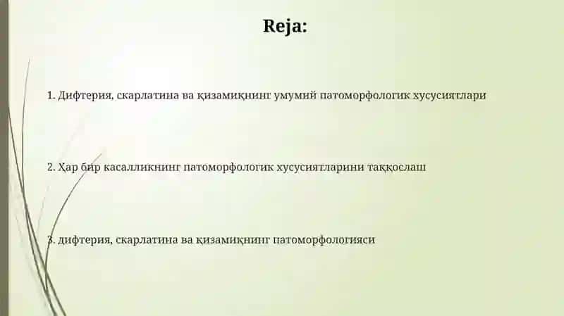 Bo‘g‘ma, skarlatina, qizamiq kasalliklarining patomorfologiyasi 2