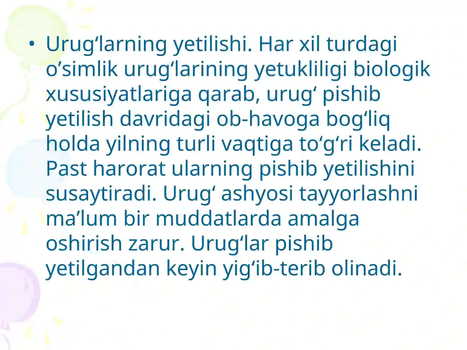 URUG‘VA KO‘CHATXONALAR UCHUN QO‘YILADIGAN TALABLAR 2
