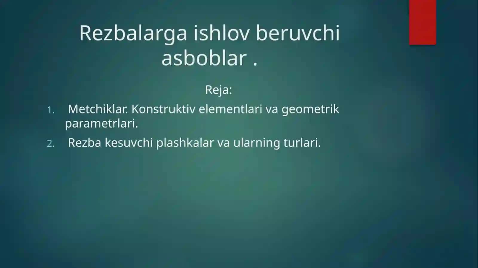 Metchiklar va Konstruktiv Elementlari 2