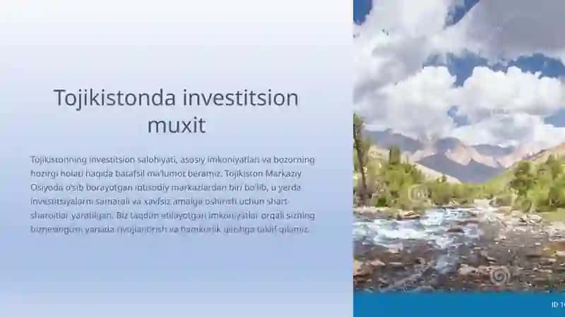 Tojikistonda investitsion muxit 2