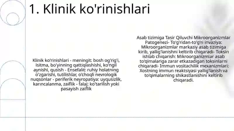 Asab Sistemasiga Tasir Qiluvchi Mikroorganizmlar Patogenezi Labaratoriya Tashxisi 2