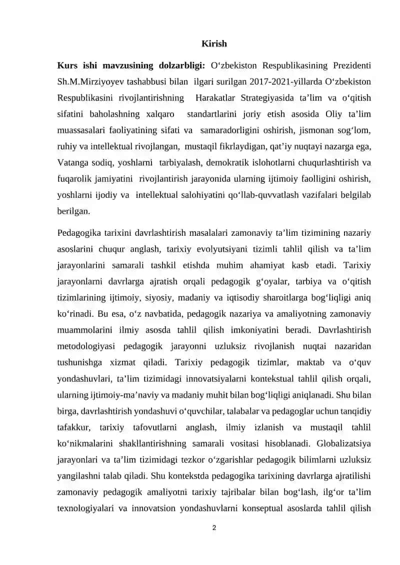 Pedagogika tarixida davrlashtirish masalalari 2