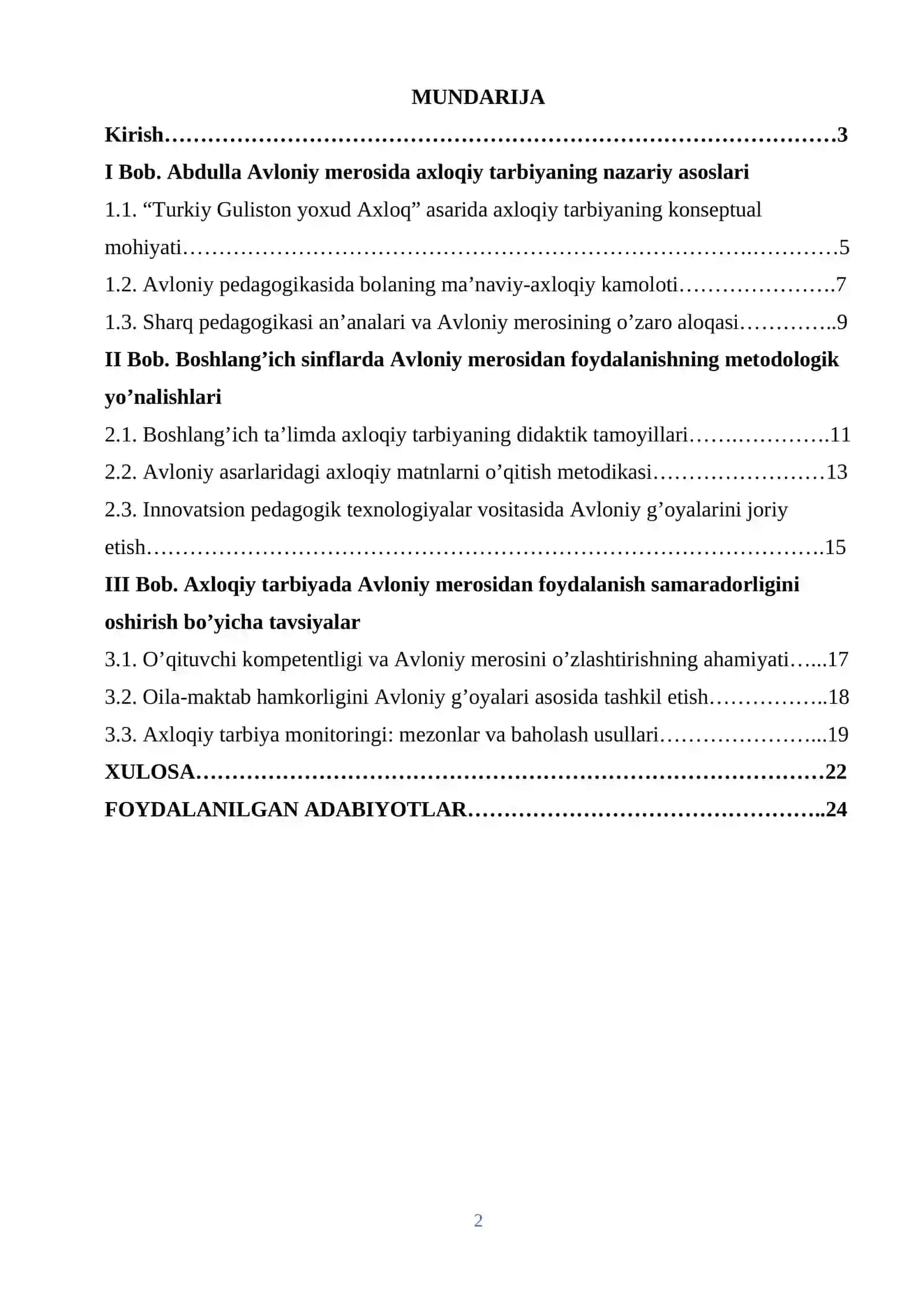 Axloqiy tarbiya jarayonida Abdulla Avloniy Merosidan foydalanish 2