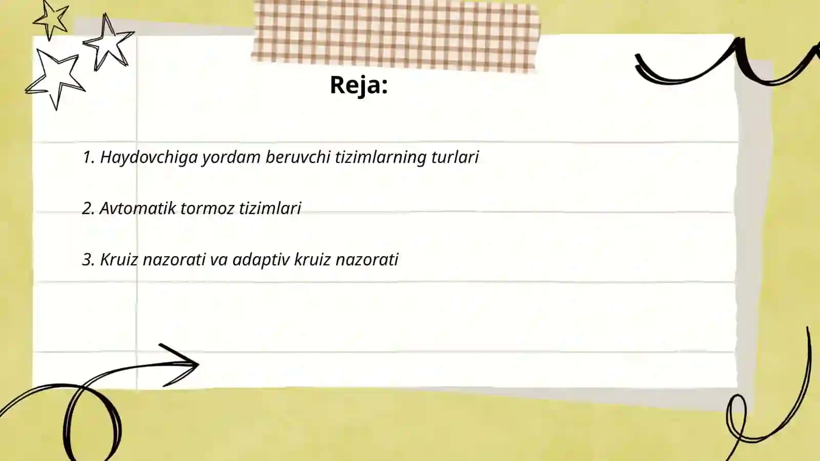 Haydovchiga yordam beruvchi tizimlar 2