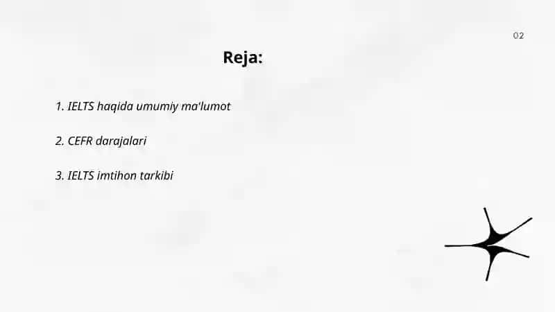 Tillar boʻyicha xalqaro test tizimlari (IELTS, CEFR) 2