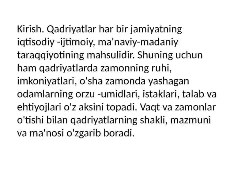 Qadriyatlarning jamiyat va inson hayotidagi ahamiyati 2