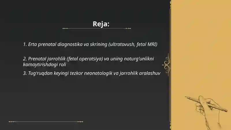 Orqa miyaning tugʻma churrasida noturgʻunlikni kamaytirish tadbirlari 2