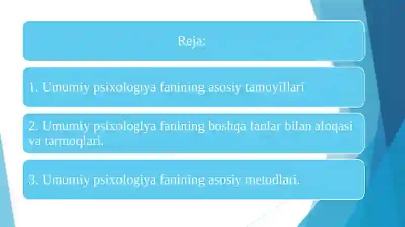 Umumiy psixologiya fanining tadqiqot metodlari va tarmoqlari 2
