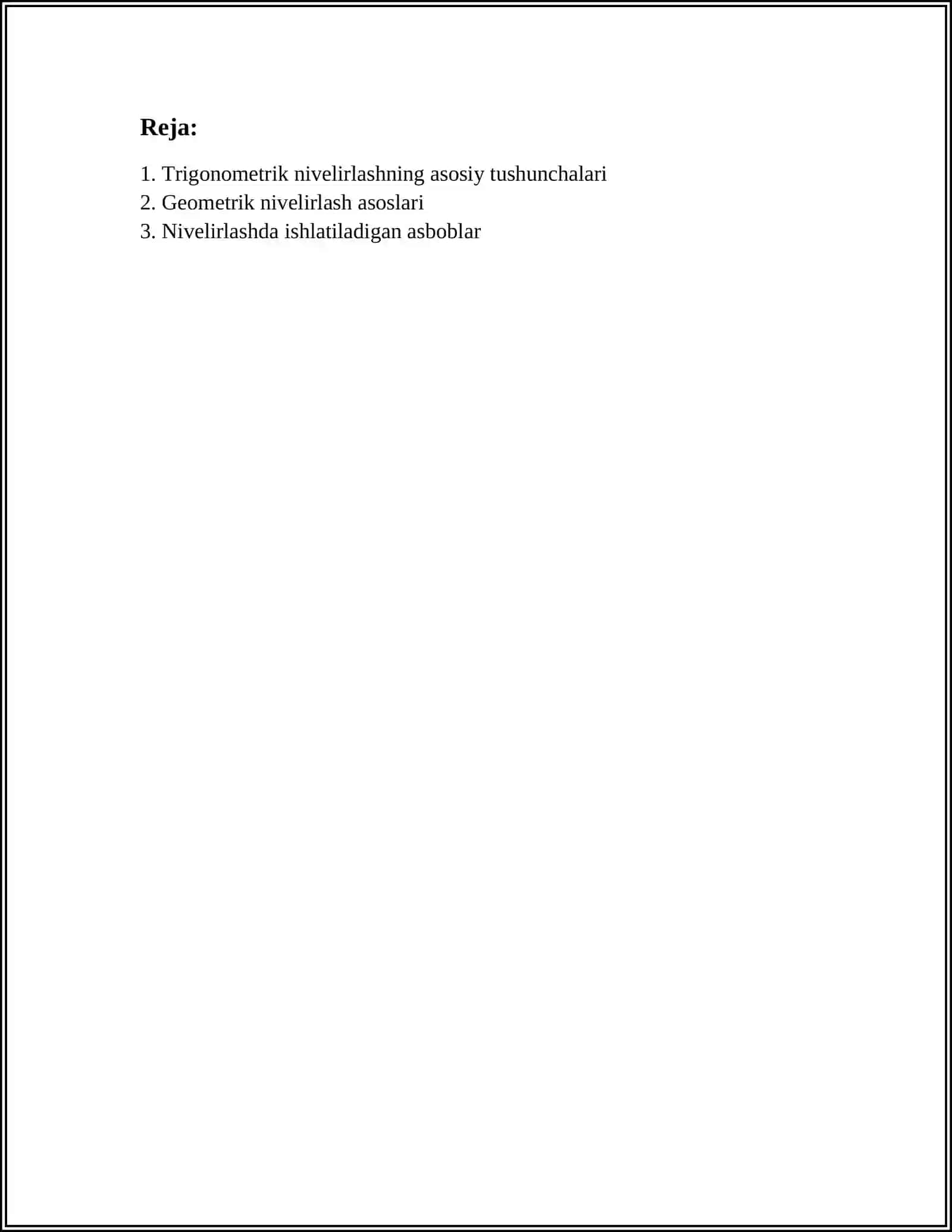 TRIGONOMETRIK NIVELIRLASH VA GEOMETRIK NIVELIRLASH ISHLARI,FOYDALANILGAN ASBOBLAR 2