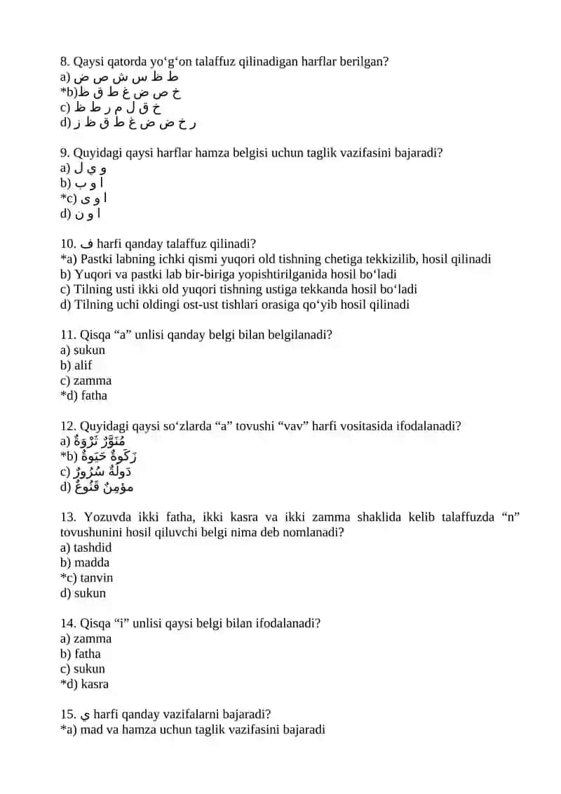 Fan: Arab tili 2