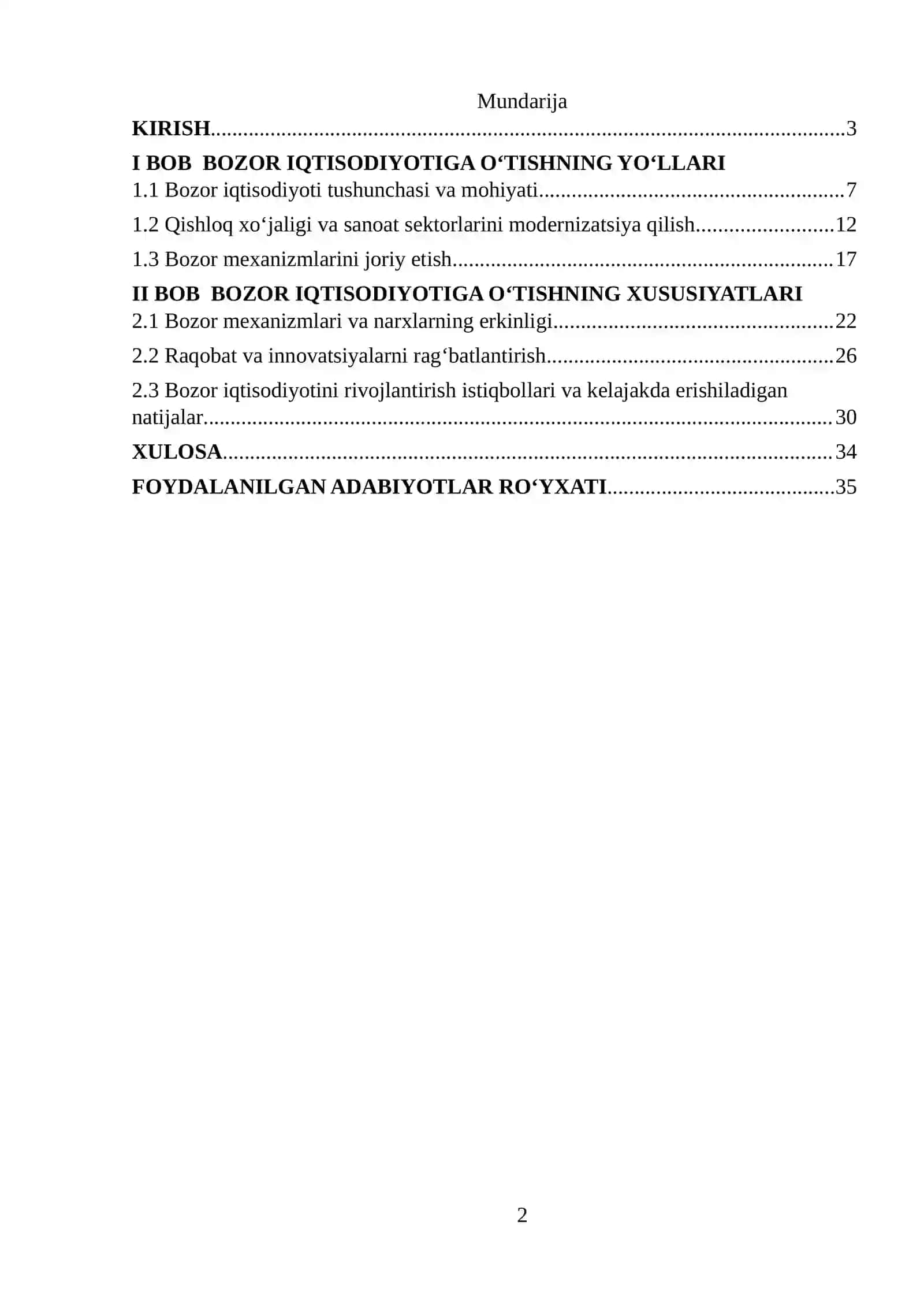 Bozor iqtisodiyotiga o‘tishning yo‘llari va xususiyatlari 2